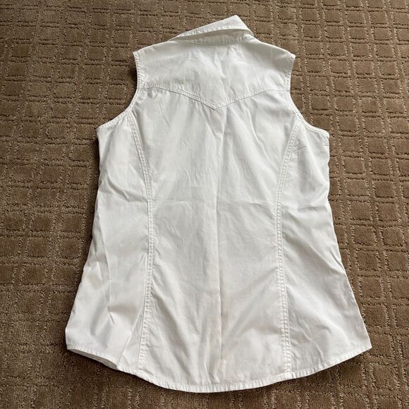 Carhartt Pearl Snap Vest Shirts Women's S White Sleeveless Western Cowgirl Rodeo - Picture 3 of 8